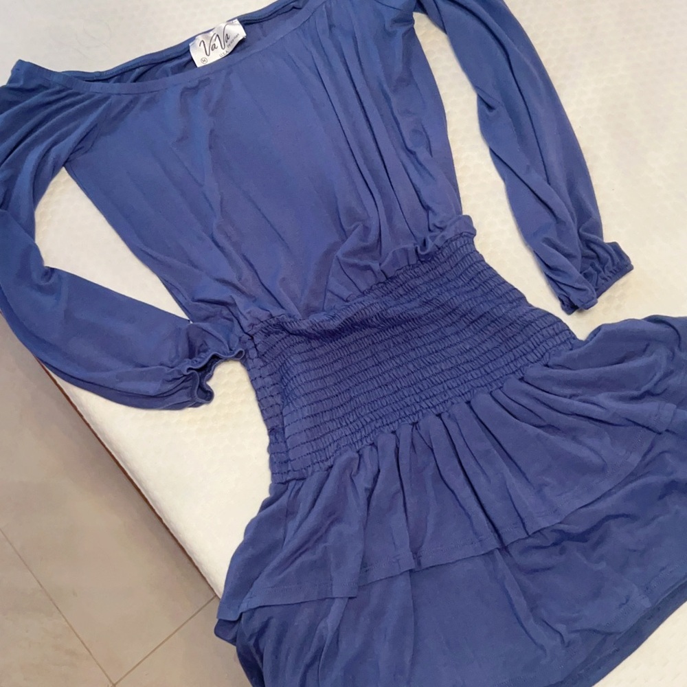 Off-Shoulder Blue Women's MiniDress